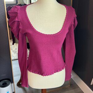 NWT Farm RIo Burgundy Knit Corset Top